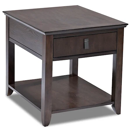 Contemporary End Table with Drawer and Shelf